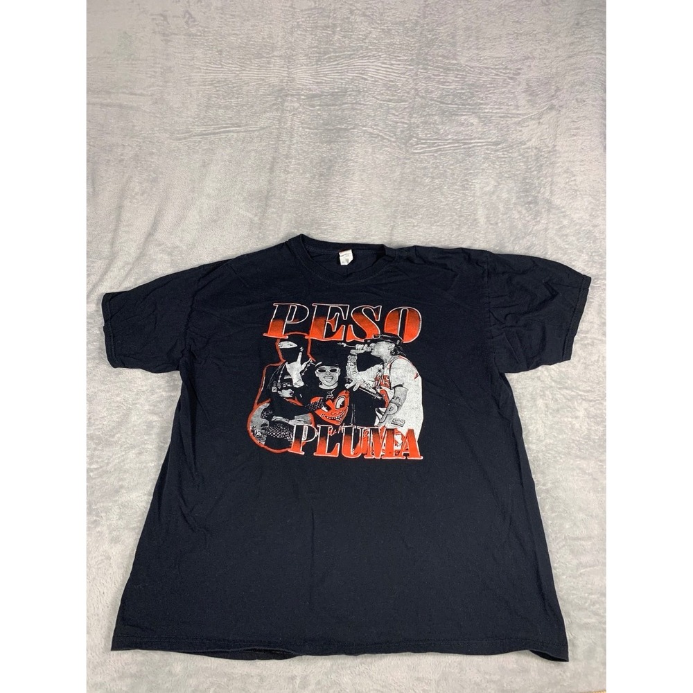 HD Cotton Music T-Shirt Peso Pluma Double P Tour Mens XL Black Short sleeves
